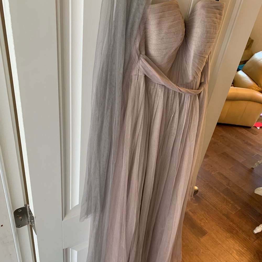 Jenny Yoo 4 Annabelle Dress Gray Tulle Bridesmaid